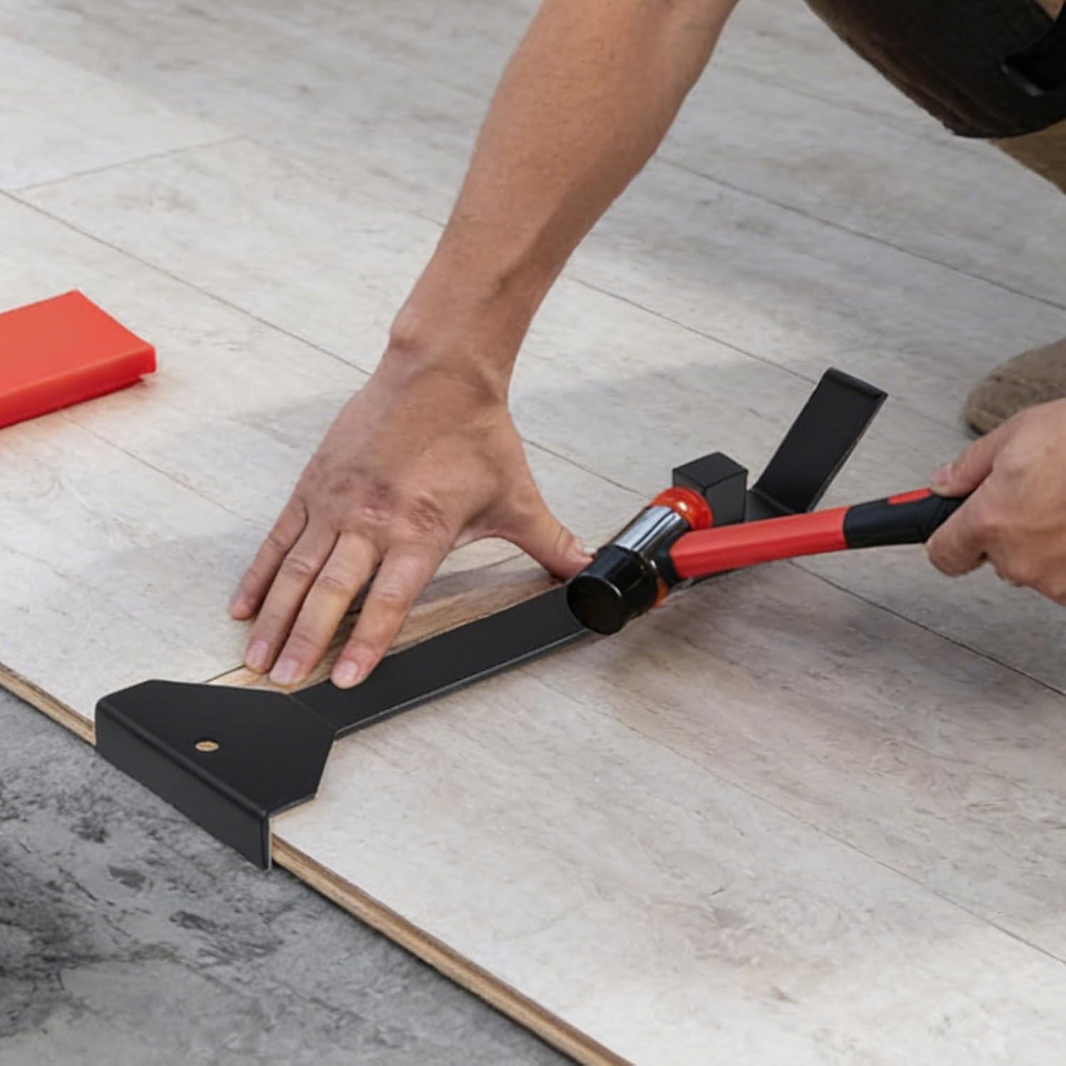 Flooring Pull Bar - Flooring Plank Installation Pull Pry Tool | Heavy Duty Laminate Pry Bar for Home, Industry, Office, Commercial, Balcony, Garage, Bedroom and Living Room Floor