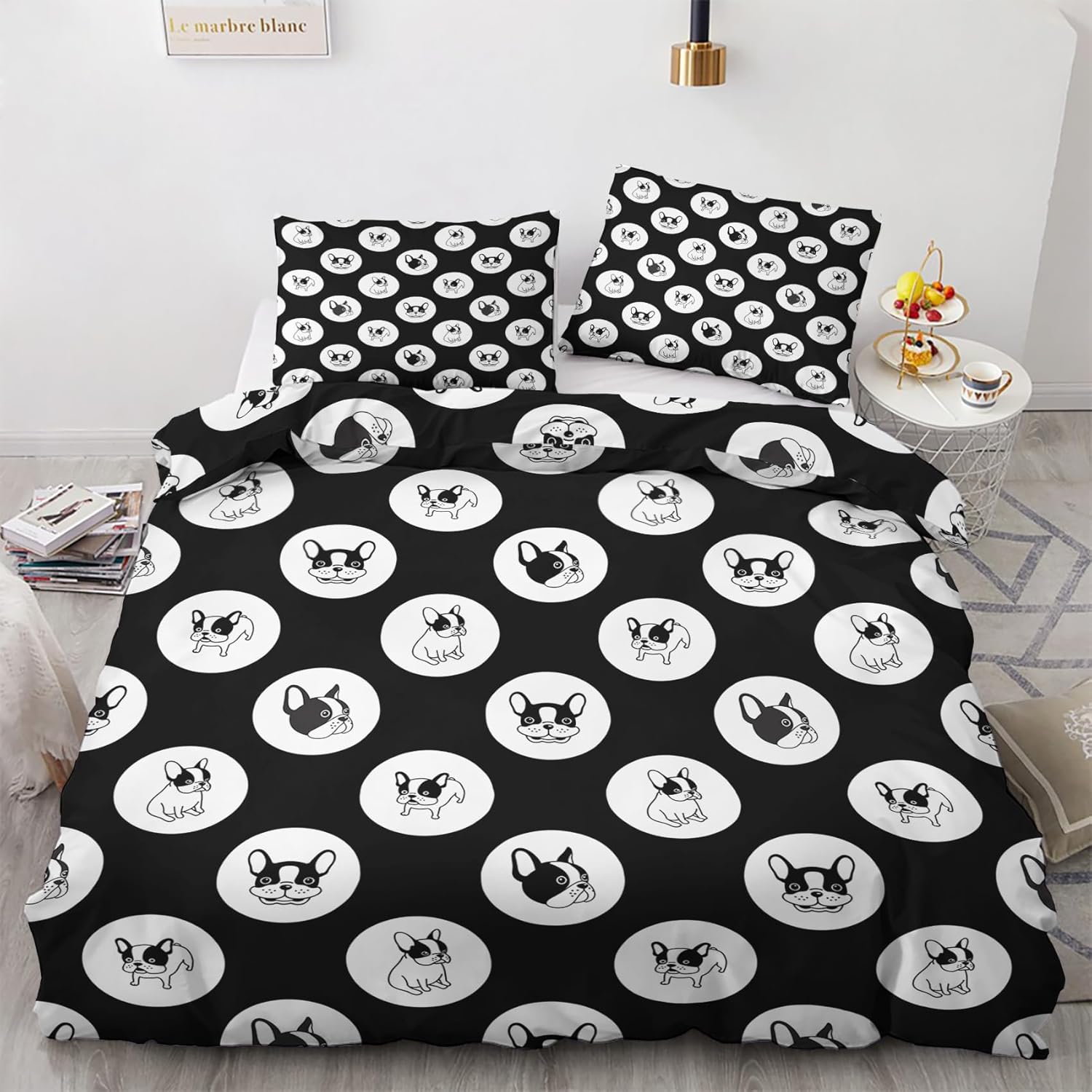 Japanese Duvet Cover Queen Size | Mountain Cherry Blossom Bedding Set | 3 Piece | Soft Microfiber Patterned Comforter Cover with Zipper Ties & 2 Pillowcases | Japanese Bedroom Decor