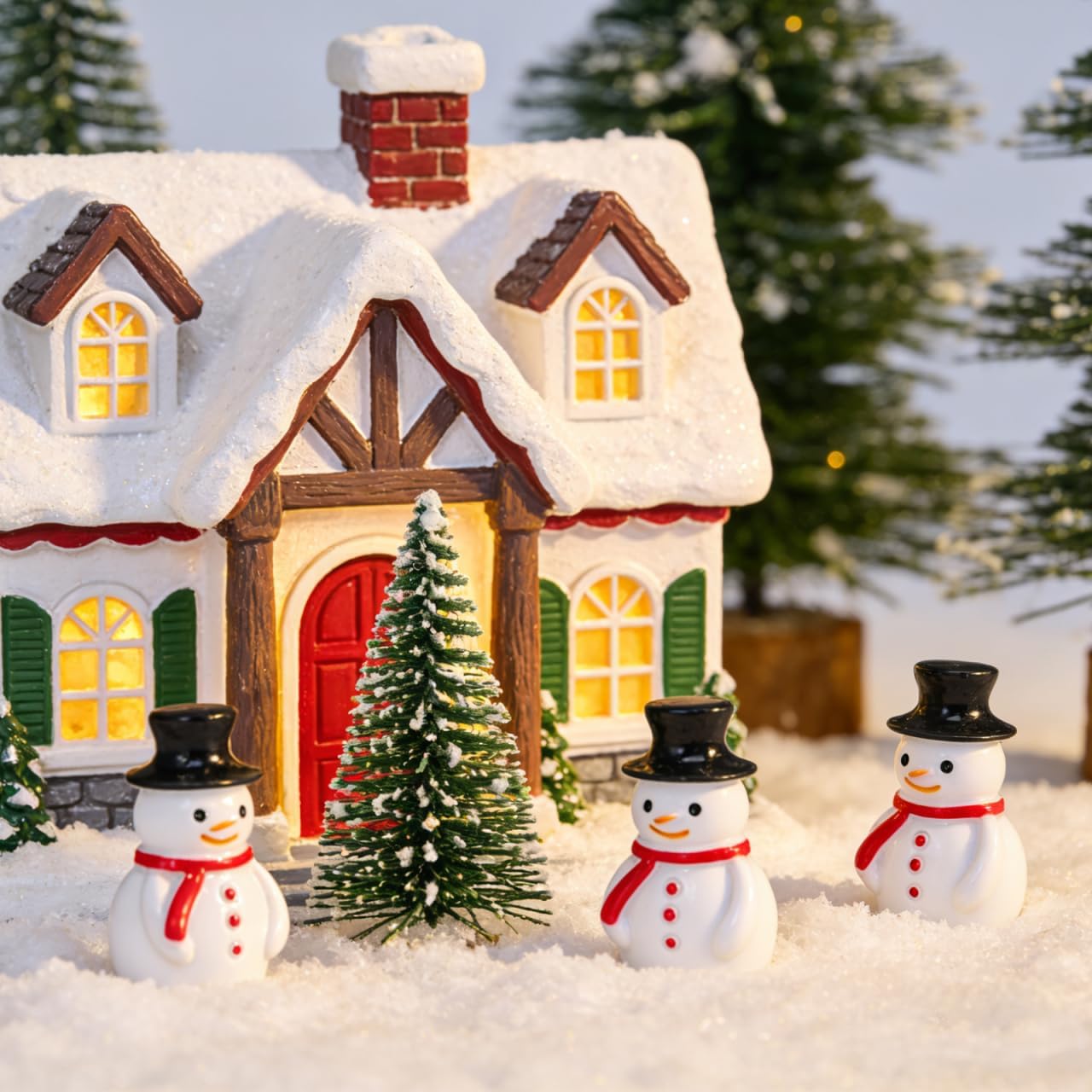 Mini Snowman Figurines: 30pcs Miniature Christmas Figures Tiny Small Resin Snowman with Hat Micro Landscape Crafts Garden Dollhouse Ornaments for DIY Xmas Home Party Decor Winter - Image 5