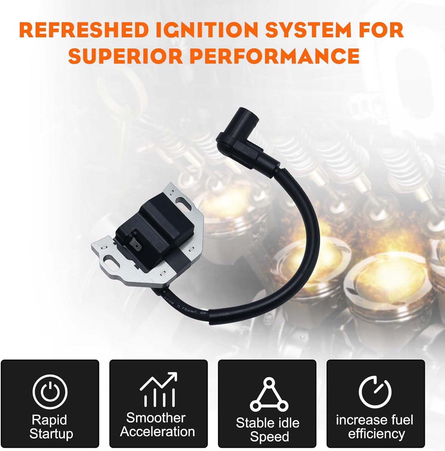 Hipa 21171-0743 Ignition Coil Replace Kawasaki 21171-7047 21171-7041 21171-0711 21171-0738 for Kawasaki FR FS FX Series Engines (2Pack)