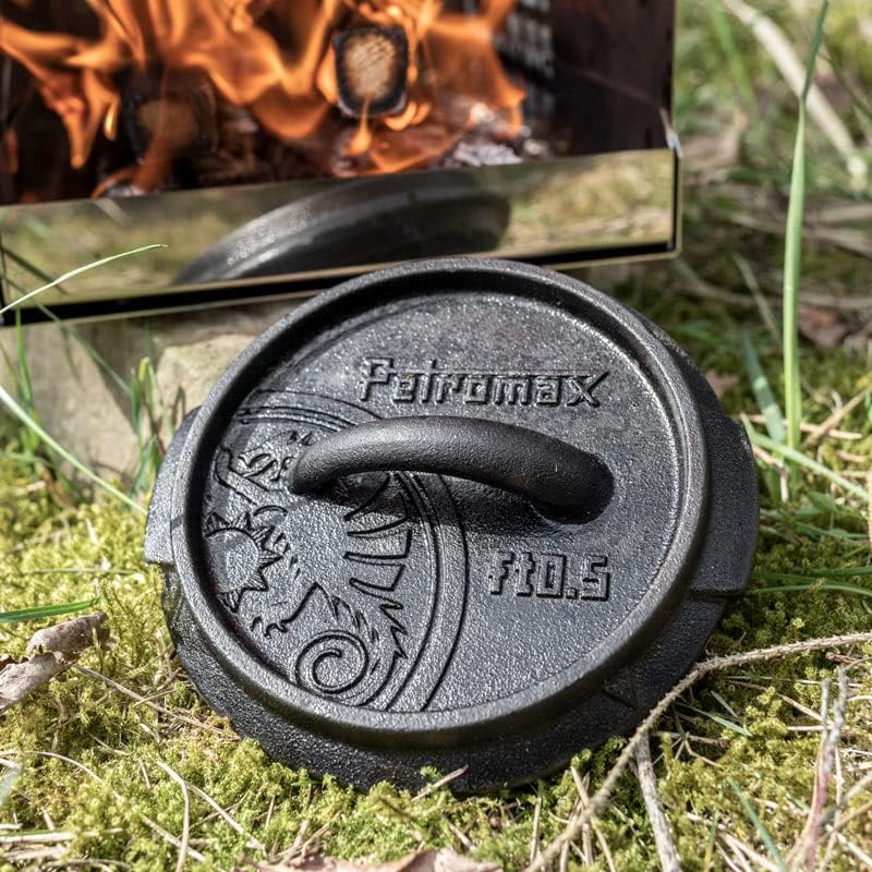 Miniatura 7 de Petromax Horno holandés de hierro fundido para cocinar u hornear al aire libre sobre una fogata o en la cocina del hogar, los utensilios de cocina