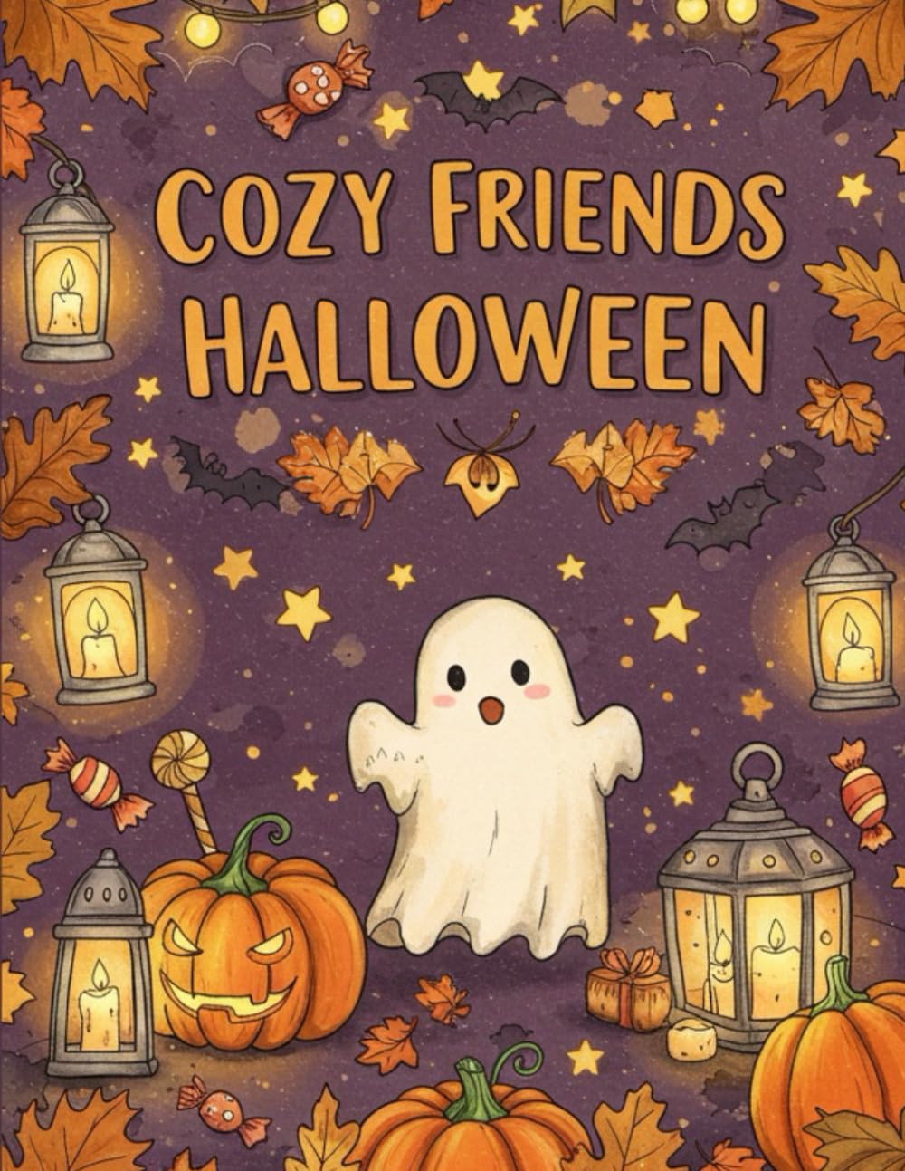Cozy Friends Halloween: Cozy Halloween Coloring Book Featuring cute animal friends,Halloween Characters for Adults & Teens Perfect for Stress Relief and Creative Relaxation
