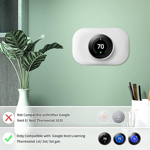 Miniatura 9 de Compatible con termostato Google Nest 123 cubierta de placa de pared, kit de molduras de termostato Petrichor Nest, hecho para termostato Google