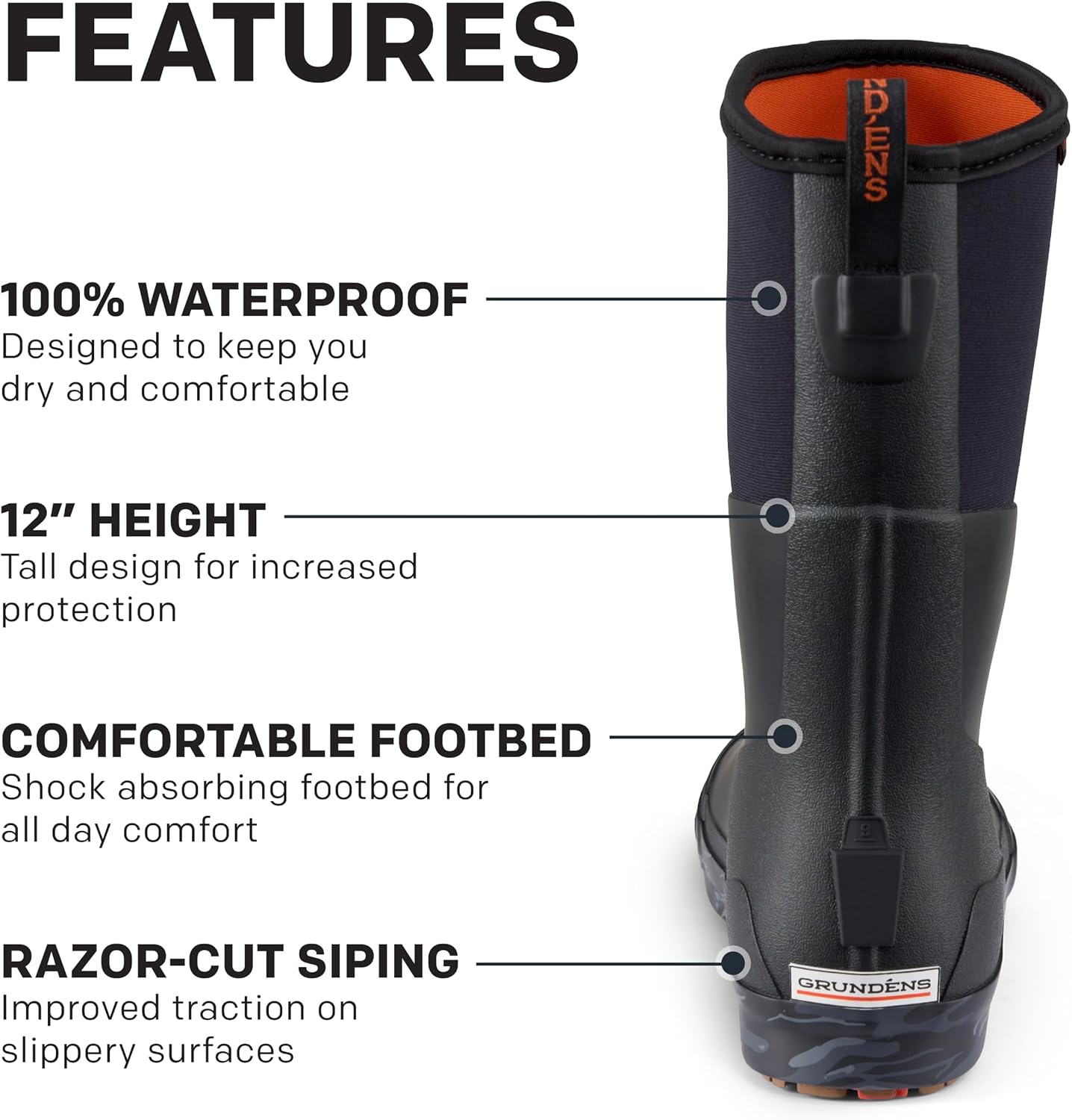 Grundéns Men’s 12” Deck Boot | Durable, Waterproof
