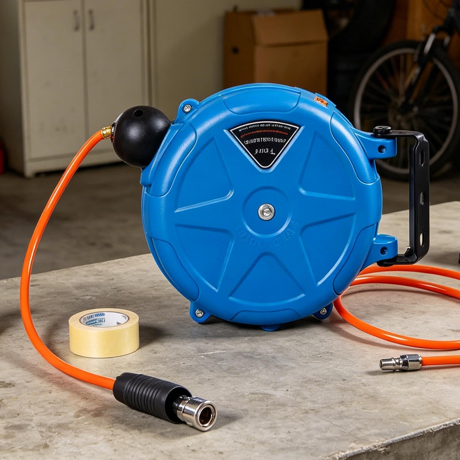 Avvolgitubo Aria Retrattile 10 m a Parete Resistente con Riavvolgimento | Avvolgitubo Per Compressore per officine, garage, casa, studio, riparazioni e automotive, manutenzione macchina