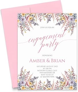12 Engagement Party Invitation Ideas That Set the Tone Beautifully 45 Summer Wildflower Engagement Party Invites for Couple, Spring Floral Eng...