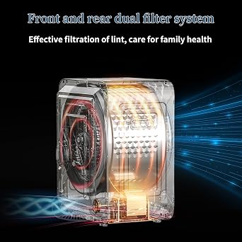 Zynkez Portable Clothes Dryer, 110V Electric Compact Laundry Dryer with Stainless Steel Tub for Apartments, Dorms, RVs (Grey)