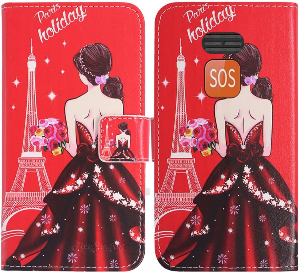 Dream Girl Stain Resistant Pouch Protective Stylish Cover Case Stand Leather Synthetic Leather Card Storage Cover Wallet Case Notebook Type Applicable artfone CS181 1.8 inch