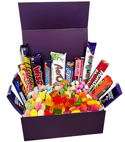 Mega Chocolate and Sweets Hamper - Delicious Chocolate Bars Presented Well in Magnetic Gift Box | Excellent Birthday Gift with Pick n Mix Sweets - Chocolate - Hamper Box