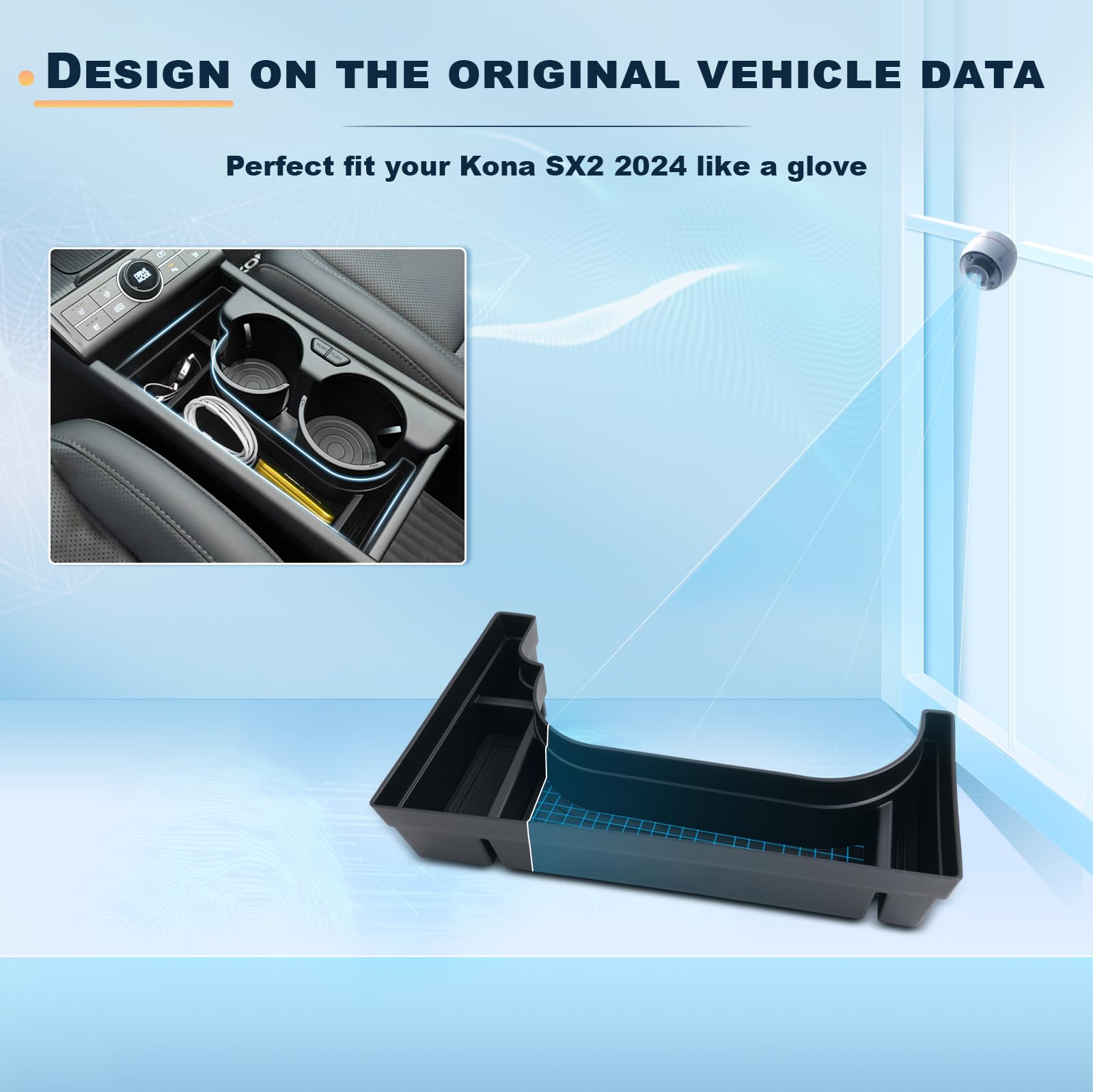 Mittelkonsole Organizer Für Hyundai Kona EV 2024-2025 - Aufbewahrungsbox