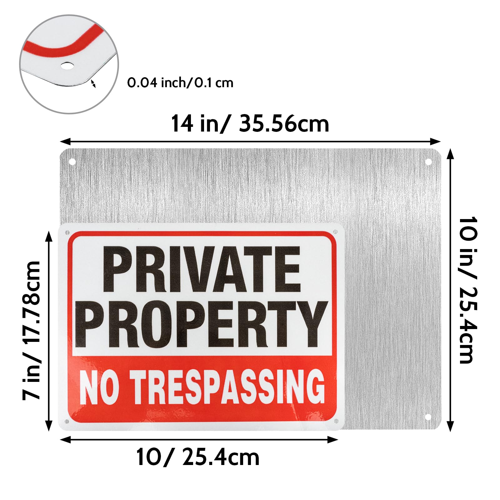 Aspire 100 cartelli in alluminio vuoti, segnali di sicurezza esterna, segnali di sicurezza, segnale di avvertimento per fai da te, 35,6 x 25,4 cm