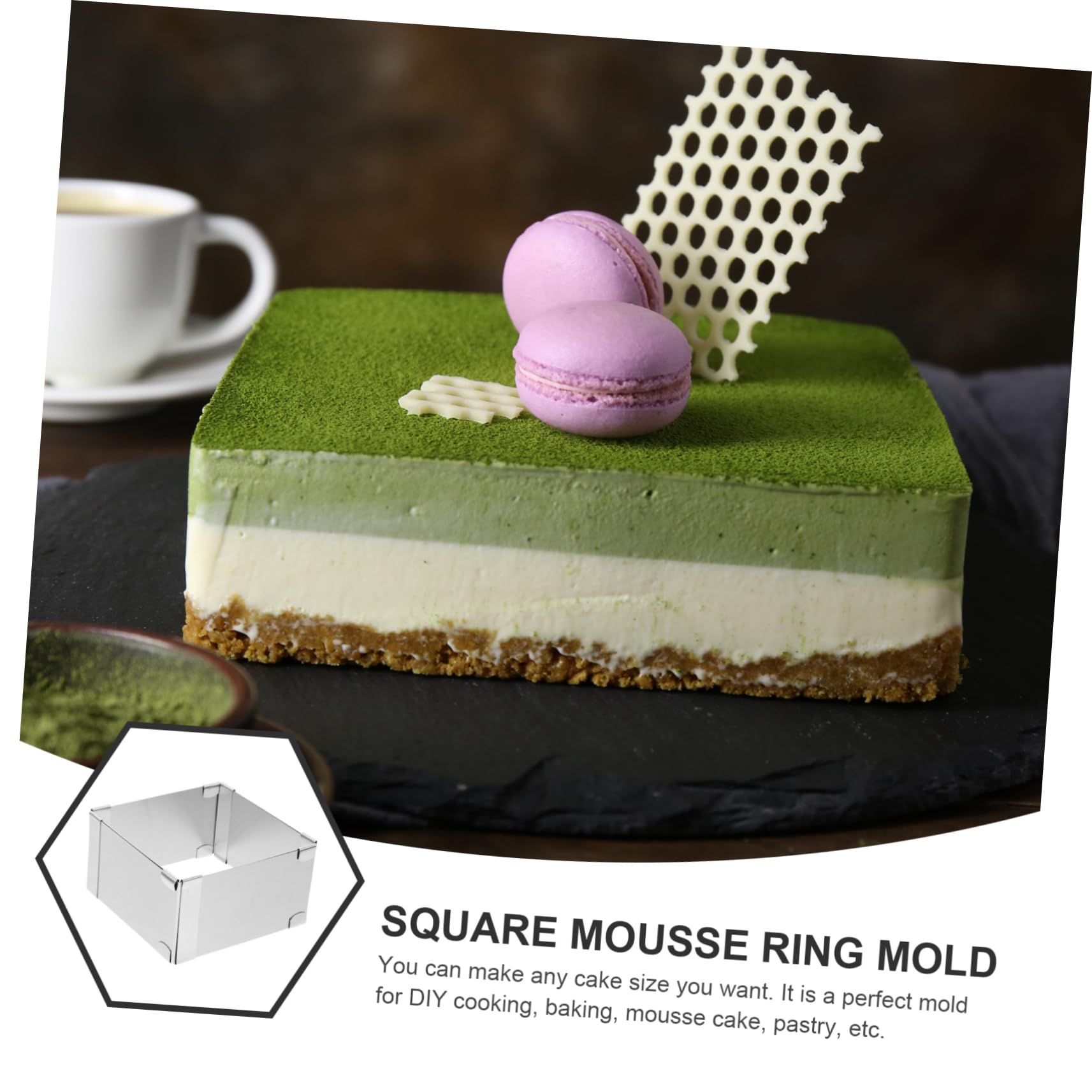 Edelstahl Mousse-Ringe Quadratisch – Backformen Für Kuchen, Desserts Und Gebäck, Spülmaschinenfest