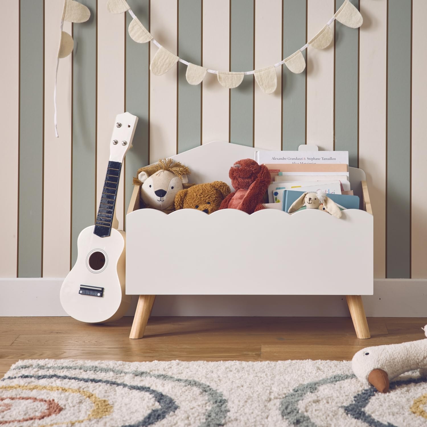 sweeek Contenitore per bambini Bianco - 58x48x28 cm