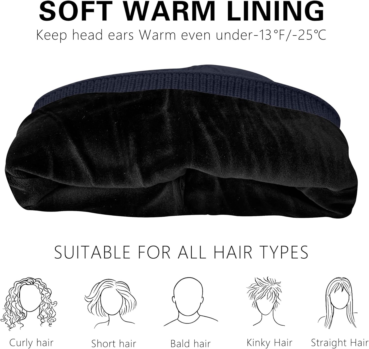 ATNKE Beanie for Men Women, Soft Warm Fleece Lined Winter Ski Beanies Hat Unisex Thick Stocking Knit Cuffed Skull Cap - Image 3