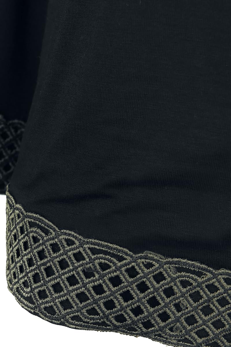Black Premium by EMP Damen schwarzer Cardigan mit Kapuze und Knoten-Borte