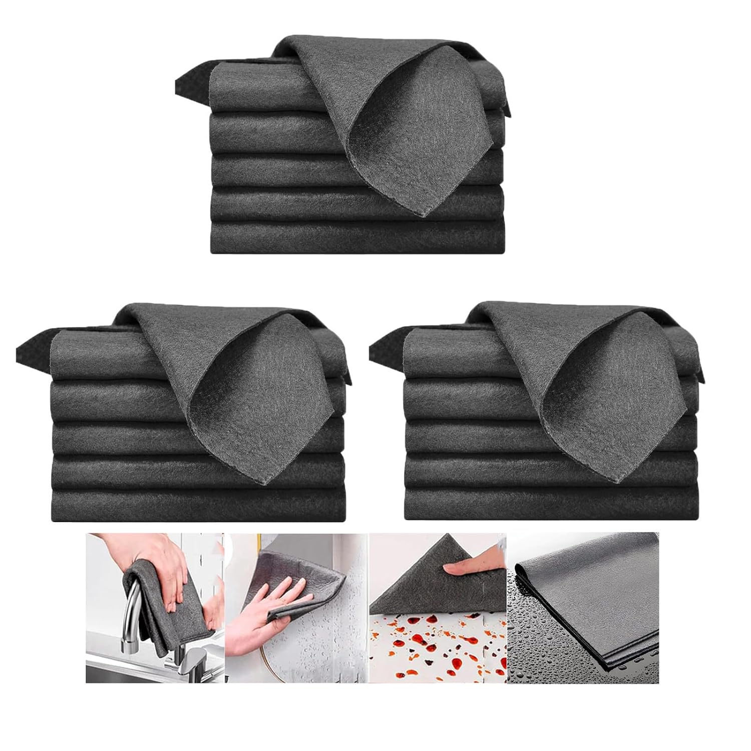Thickened Magic Cleaning Cloth Absorbent Magic Cleaning Glass Cloth Streak Free Miracle Cleaning Cloth Reusable Microfiber Cleaning Cloths