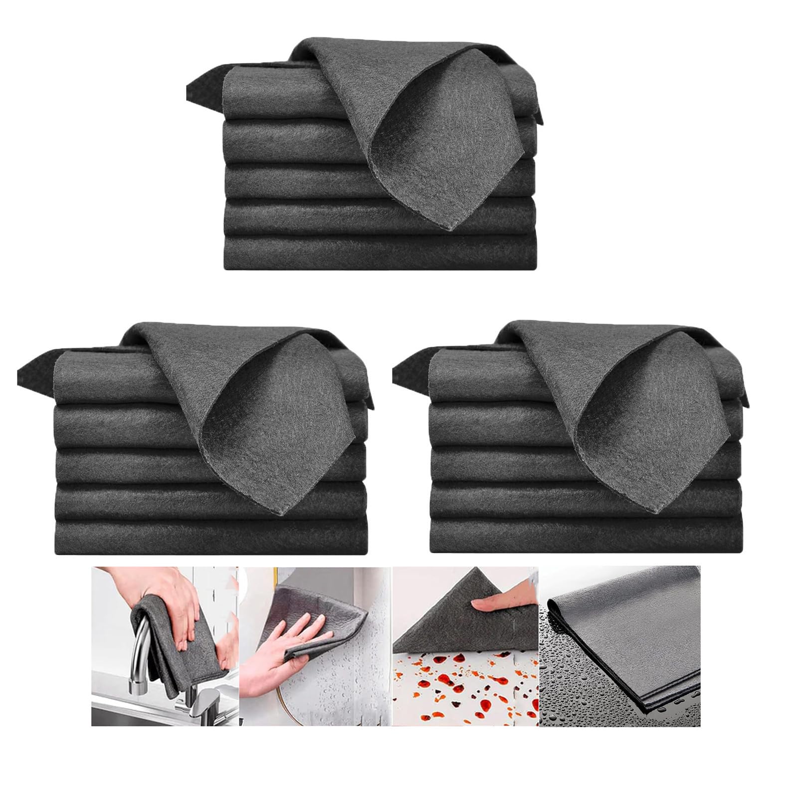 Thickened Magic Cleaning Cloth Absorbent Magic Cleaning Glass Cloth Streak Free Miracle Cleaning Cloth Reusable Microfiber Cleaning Cloths