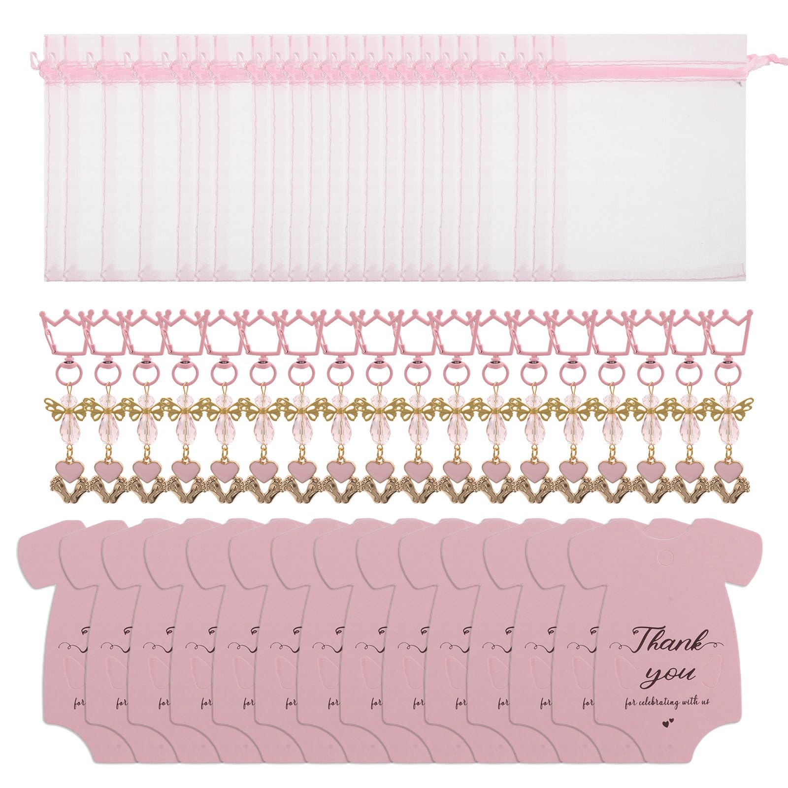 Porte-clés ange couronne lot de 20 en alliage zinc pour invités