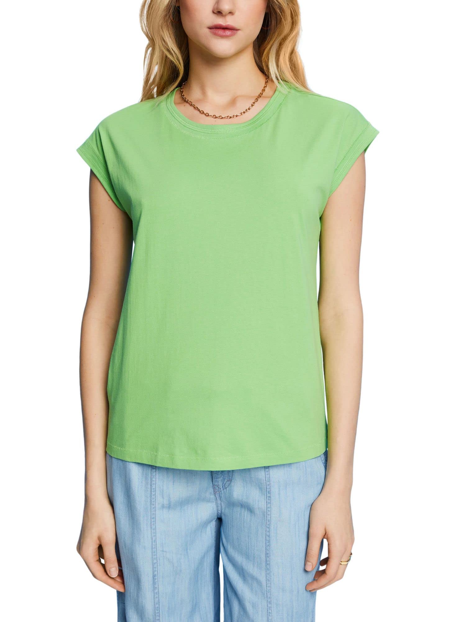 ESPRIT Cotton T-Shirt, Green, XXS