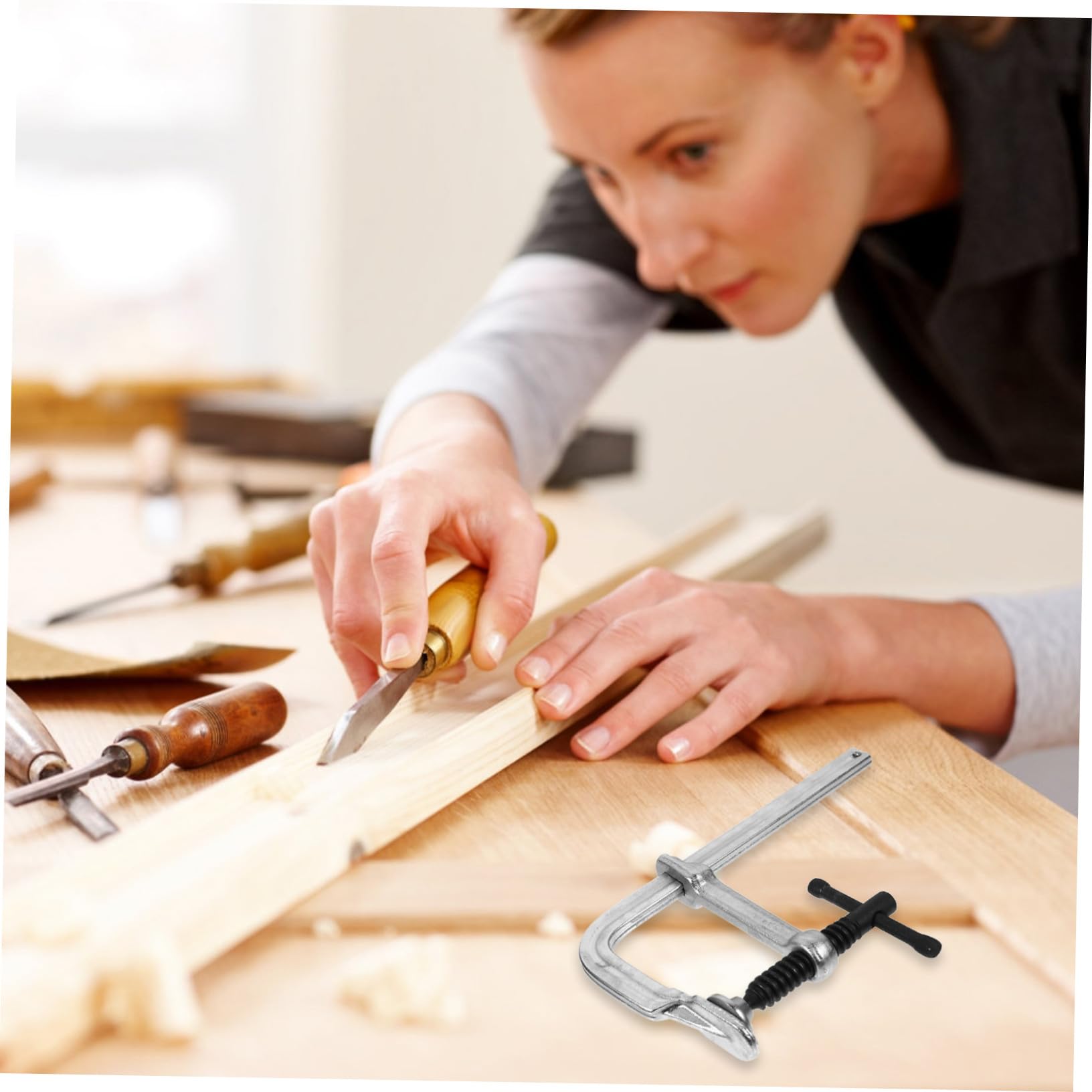 Pince Rapide pour Menuiserie Clip de Fixation Ergonomique Antidérapant Serre-joint Robuste pour Atelier Maintien Sécurisé