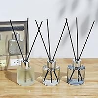 Vista 3 de Juego de 3 difusores de varillas de 1.7 onzas líquidas, cedro negro, enebro, rosa, sal marina, con 12 varillas de fibra negra, difusor de aroma