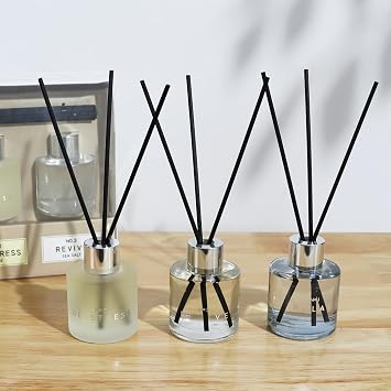 Set of 3 Reed Diffuser Set, 50ML Black Cedar Juniper Rose Sea Salt
