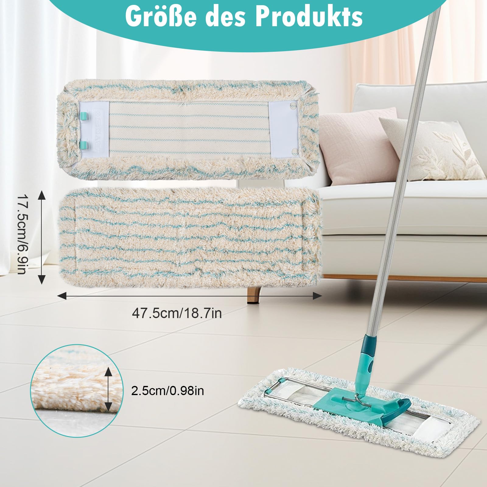 Profi XL Micro Duo/Profi XL Cotton Plus zestaw 4 sztuk wycieraczek podłogowych, 60% super delikatne włókna bawełniane zapewniające dużą zdolność odkażania, w szczególności do kamienia i
