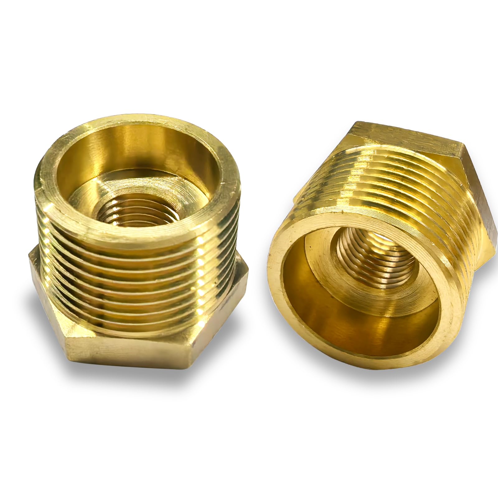 2 Pcs Brass Bushing 3/4" Male to 1/4" Female, 3/4" to 1/4" NPT Adapter Hex Brass Reducing Pipe Adapter Fitting Pipe Hose Tube Adapter Convert