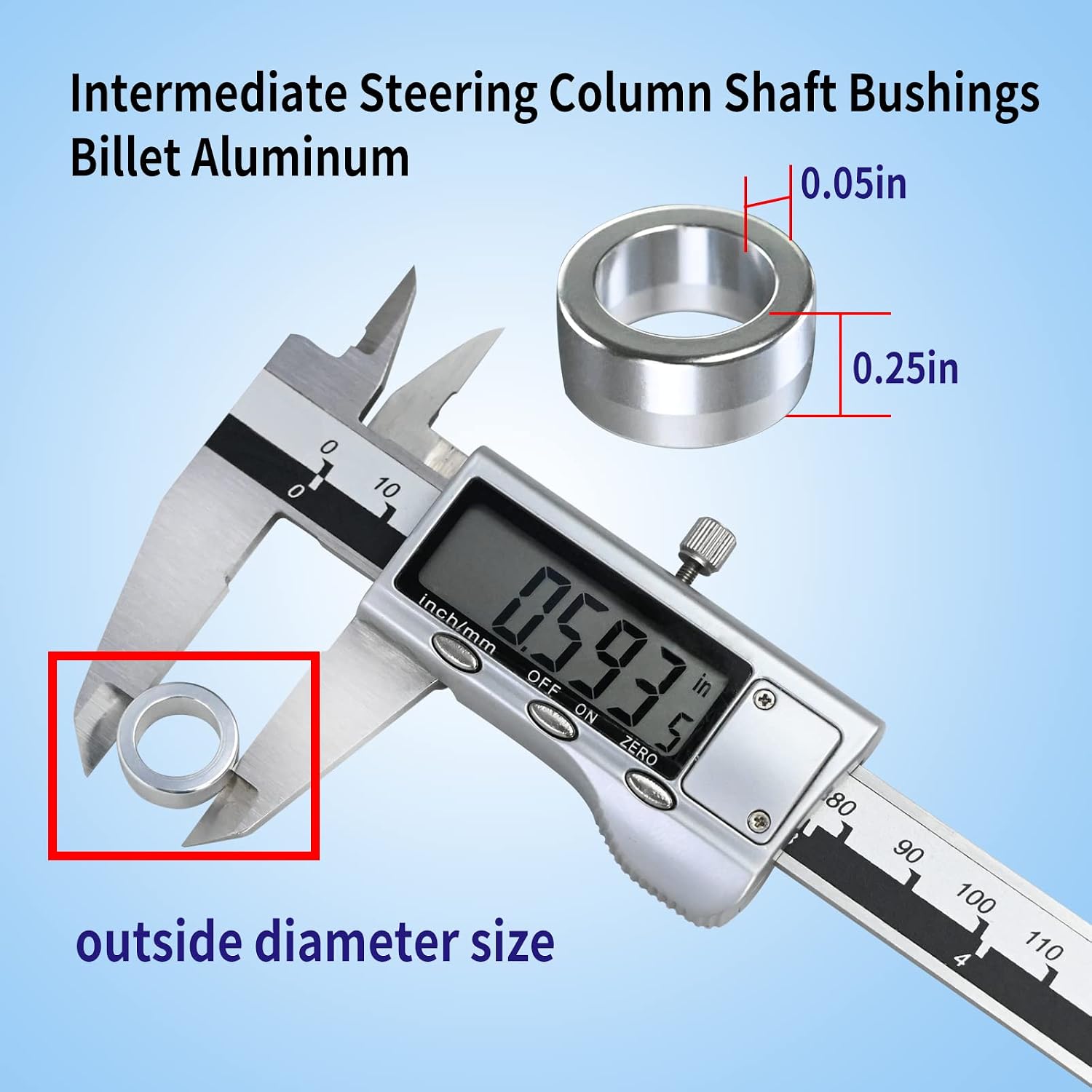 Intermediate Steering Shaft Bushings 6061-Billet Compatible with Dodge Ram image 3