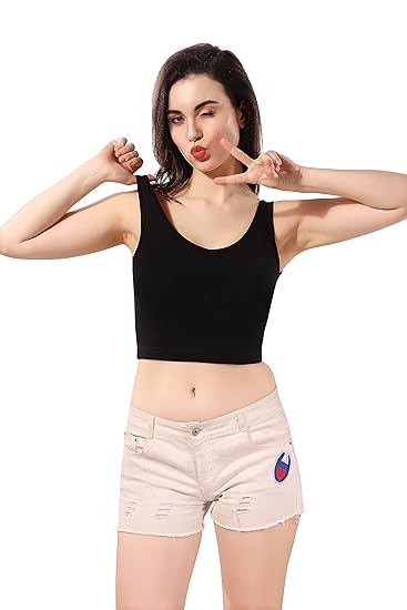 Womens Longline Sports Bra Wirefree Lightly Padded Medium Support Yoga Bras Gym Running Workout Bra