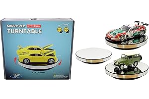 DMW Mirrored Rotary Display Turntable Stand, A Revolving Stage for Miniature Masterpieces