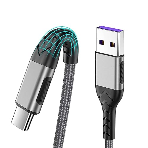 Durcord Cable USB C, paquete de 2 cables USB tipo C de 6 pies de carga rápida de 6 pies para Android Phone Pad portátil, cargador tipo C de 6 pies,
