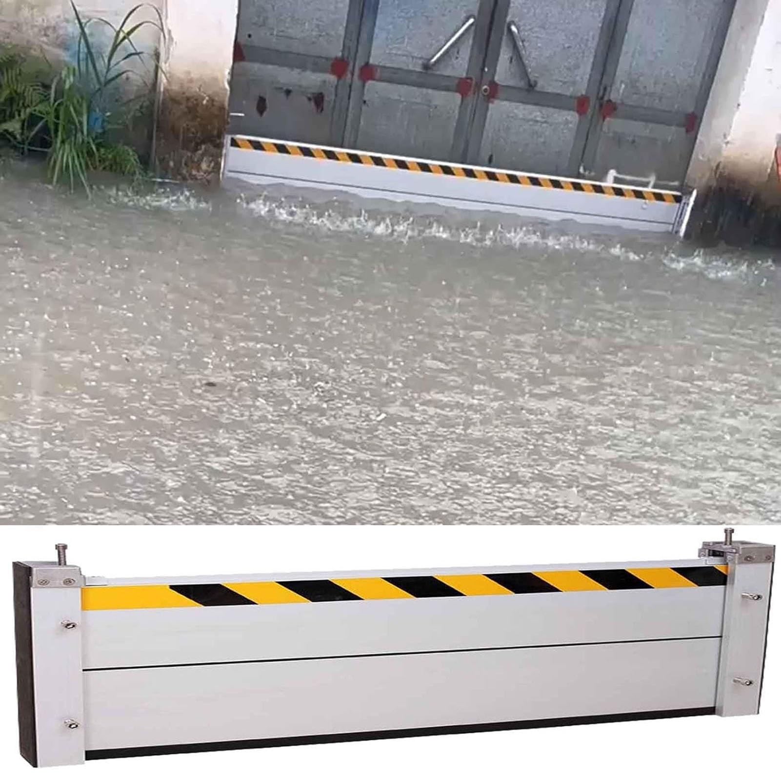Barrière anti-inondation verticale pour protection de porte et contrôle des crues