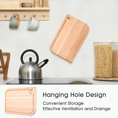 Miniatura 6 de Tabla de cortar de madera de bambú pequeña de 11.5 x 8 pulgadas, tabla de cortar frutas de madera ligera para el hogar.