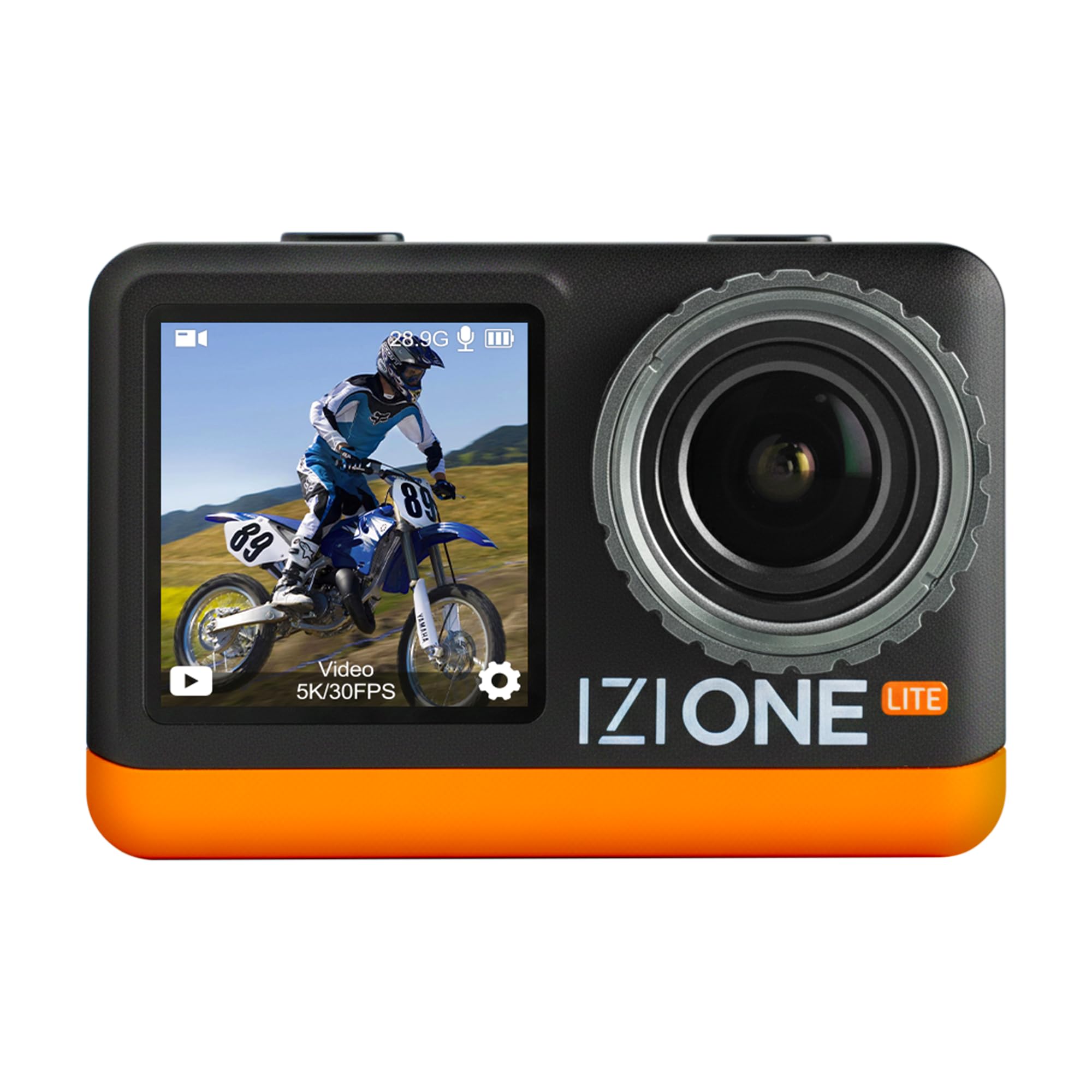 IZI One Lite 5K Action Camera - 4K 60FPS 50MP Ultra HD Action Cam, Dual Screen, EIS Stabilization, 170° Wide Angle, 30M Waterproof, 2-Battery - 180 mins Action, 256GB SD Card Support Action Camera.-image-1