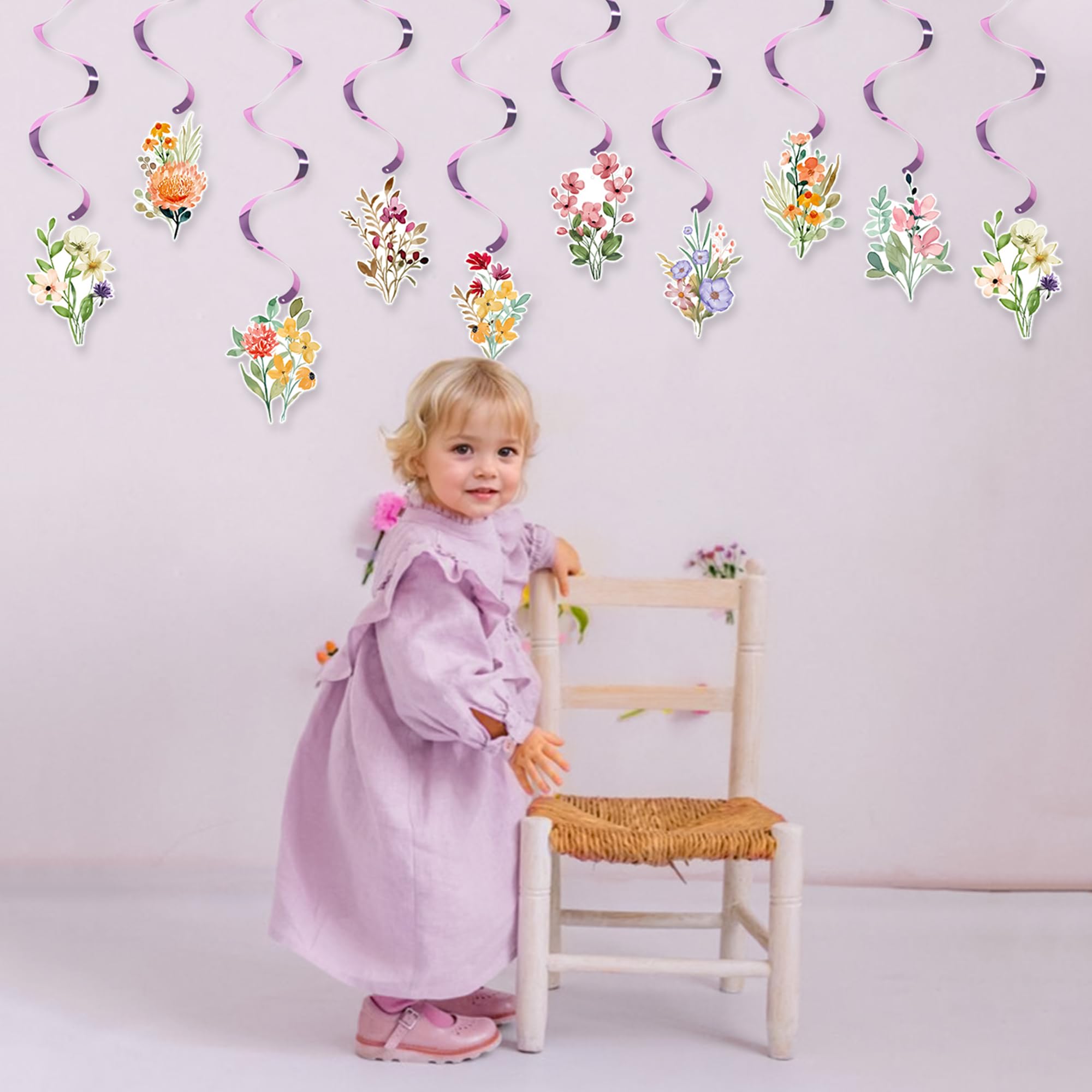 Guirlande De Fleurs Sauvages En Papier – Bannière Florale Printanière – Déco Murale Pour Anniversaire, Mariage, Jardin