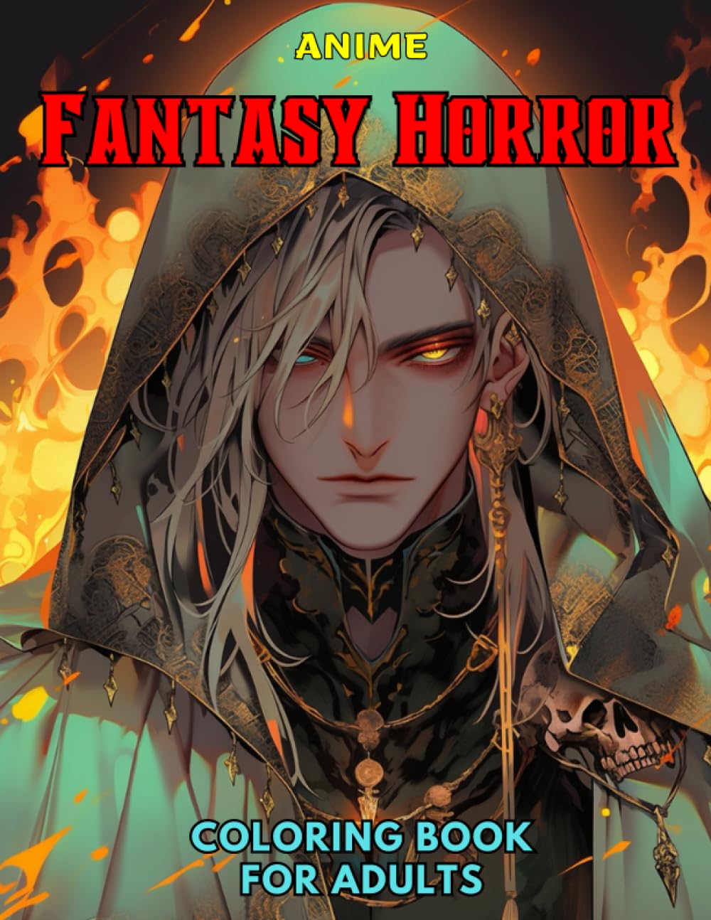 Anime Fantasy Horror Coloring Book for Adults Grayscale