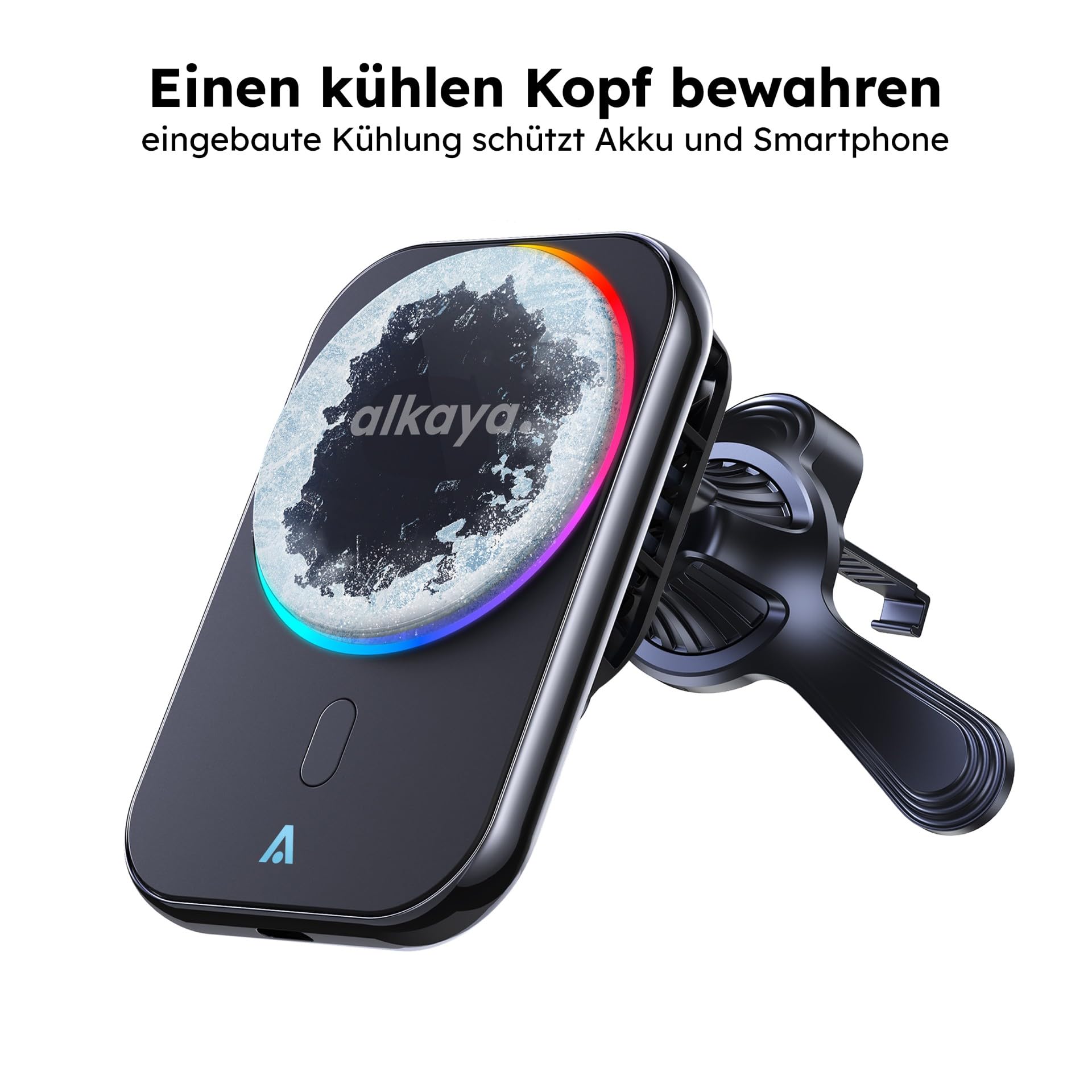 Alkaya Breeze Qi2 magnetyczny uchwyt samochodowy z funkcją ładowania 48 W, szybkie ładowanie, regulowany uchwyt na telefon komórkowy, wentylacja magnetyczna zapewnia kierowcy optymalny kąt widzenia