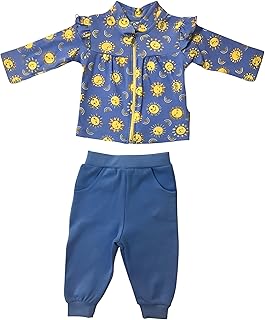 سويت شيرت بأكمام طويلة مع بنطلون مطبوع بشمس للبنات من لومكس، طقم من 2 قطعة (عبوة من 1 قطعة)