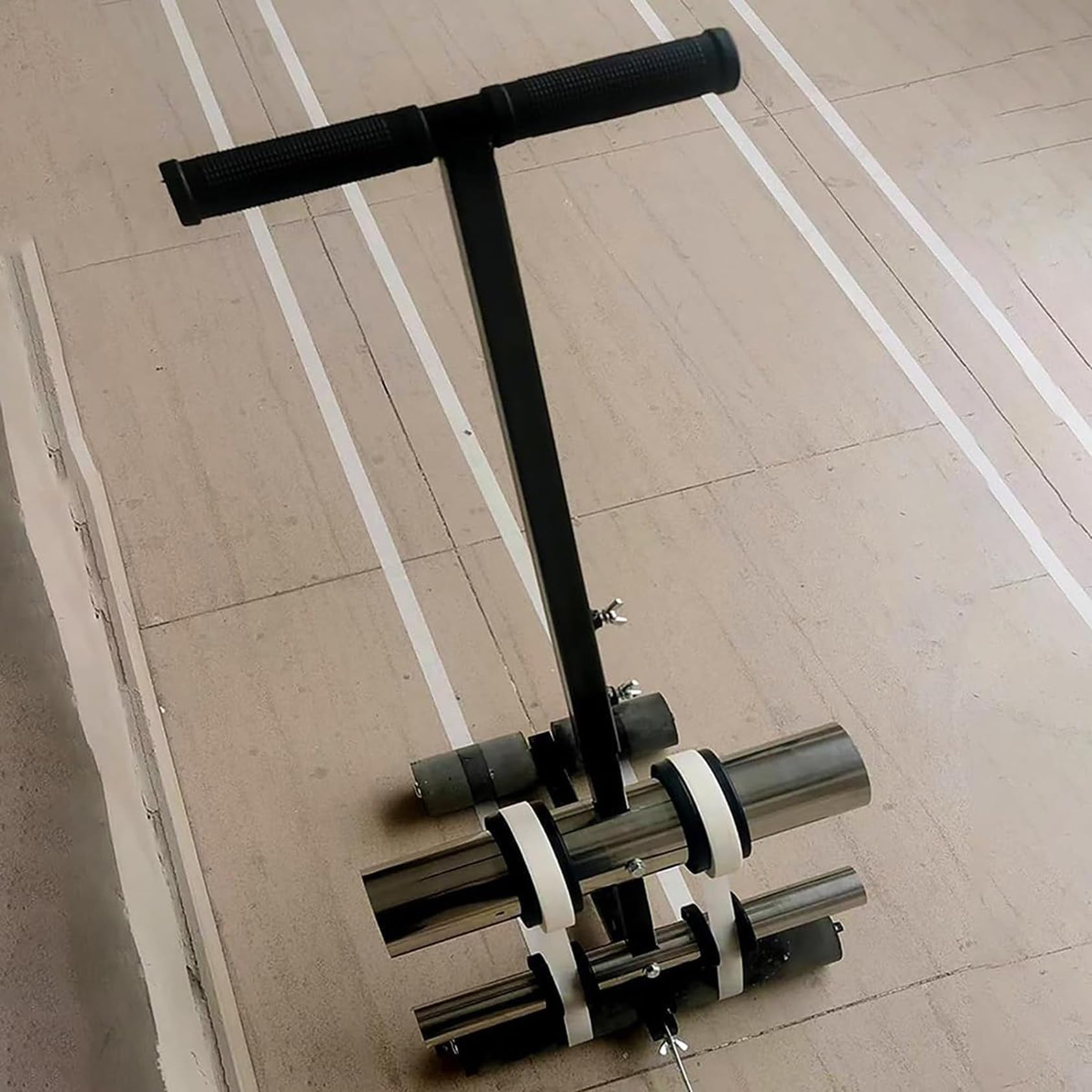 Court Line - Kit de máquina de cinta para baloncesto y calzadas, de mano y empujable con rodillo de cinta de marcado para marcar fácilmente la línea, equipo de campo deportivo
