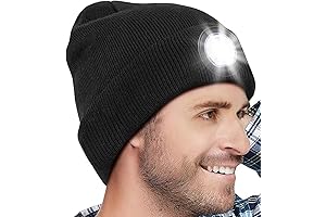 Rechargeable LED Beanie Hat with Flashlight