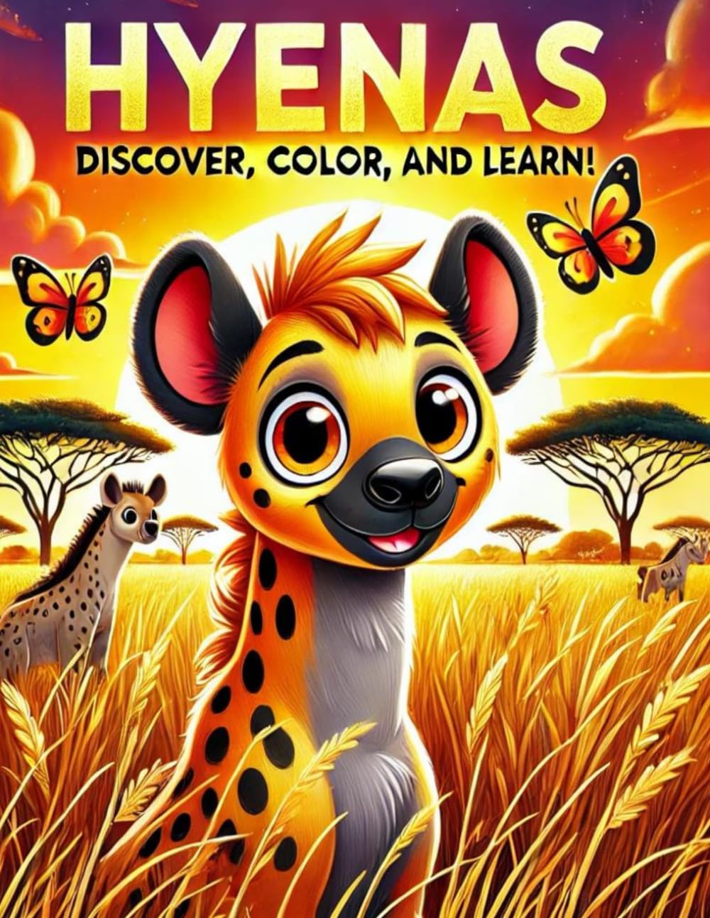 HYENAS: DISCOVER,COLOR AND LEARN!: 50 Fun Coloring Pages and Fascinating Facts About Hyenas for Kids!