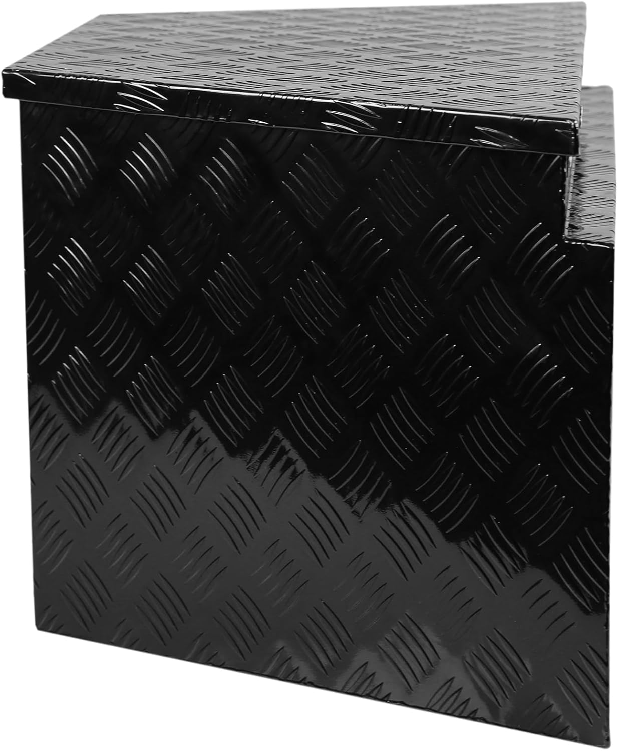 33 Inch Aluminum Trailer Tongue Tool Box, Utility Tool Storage Box for Trailer Tongue with Lock and Keys, 5 Bar Tread Pattern, Waterproof Trailer Tool Box Storage Organizer 32.5"x20.5"x18.3" black