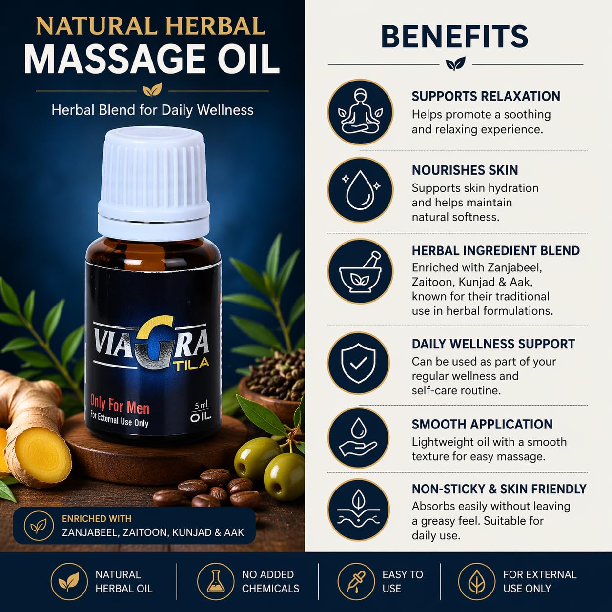 Cipzer Herbal Massage Oil | Enriched with Zanjabeel, Zaitoon