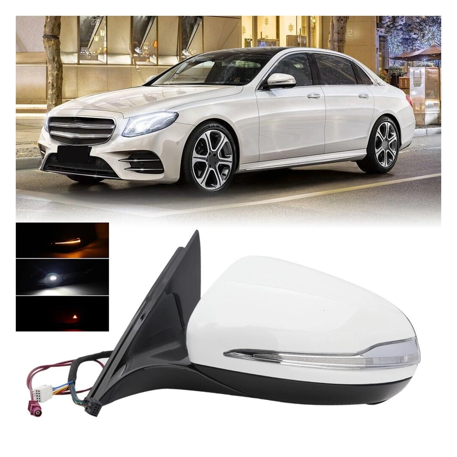 Retroviseur Complet Pour Benz Classe E E300 2016-2020 OE 2138104600 Rétroviseur Latéral D'angle Mort Gauche Pièces De Rechange Pour Moteur Blanc