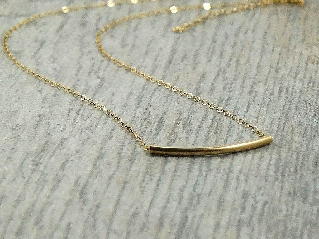 Designed By Stacey Handmade Dainty Horizontal Bar Pendant Necklace, Trendy 14KT Gold-Filled Jewelry, Gifts for Women, Birthday, Just Because, Anniversary, Christmas, 16 to 18" Adjustable Chain - Image 3