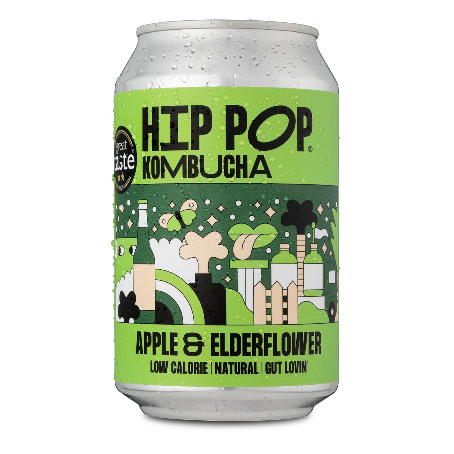 Hip Pop Apple & Elderflower Kombucha, 330ml