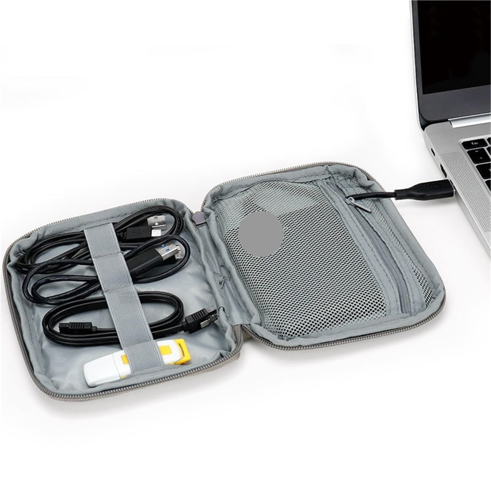 Torba na akcesoria elektroniczne, Akcesoria elektroniczne Kabel USB Etui do przechowywania kabli Cyfrowa organizacja(Large Gray)