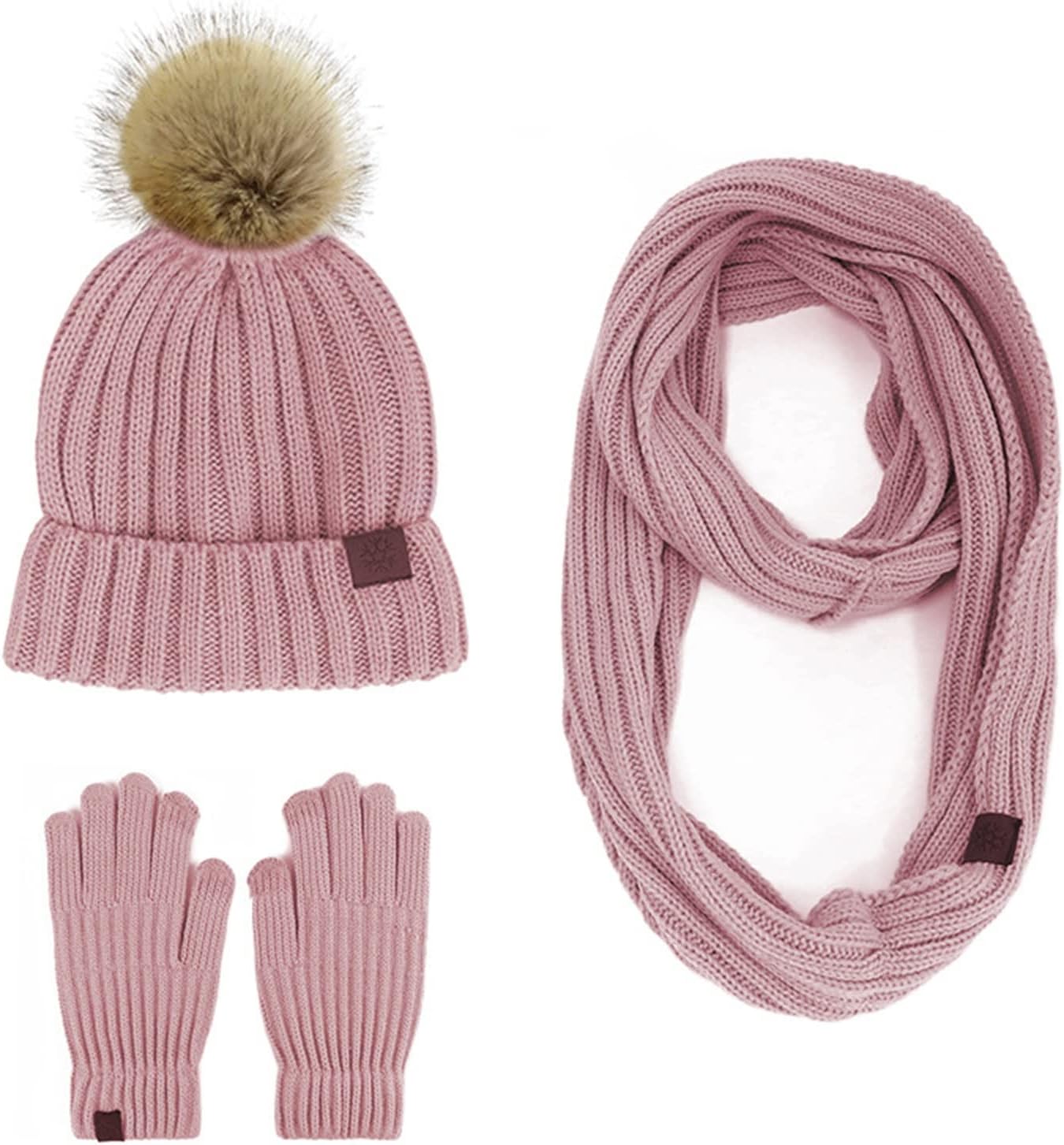 Hat Warm Knitted Scarf Set Knitted Hat, Scarf and Gloves Three-piece Outdoor Warmth Scarf Set Outdoor Sports