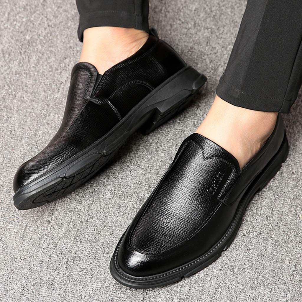 Chaussures En Cuir Souple Pour Homme - Style Décontracté à Enfiler - Noir Taille 43 - Idéal Travail